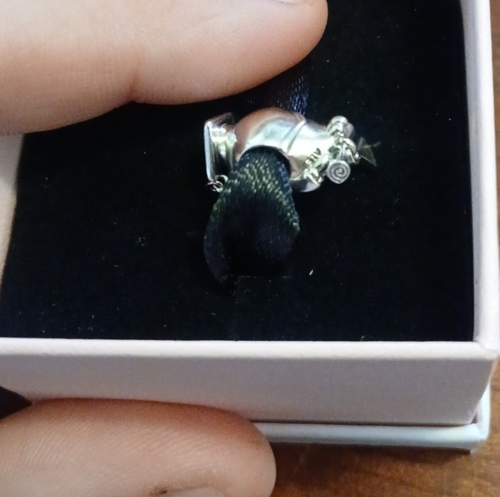 Pandora Silver Owl Charm with Blue Accents - Picture 5 of 5